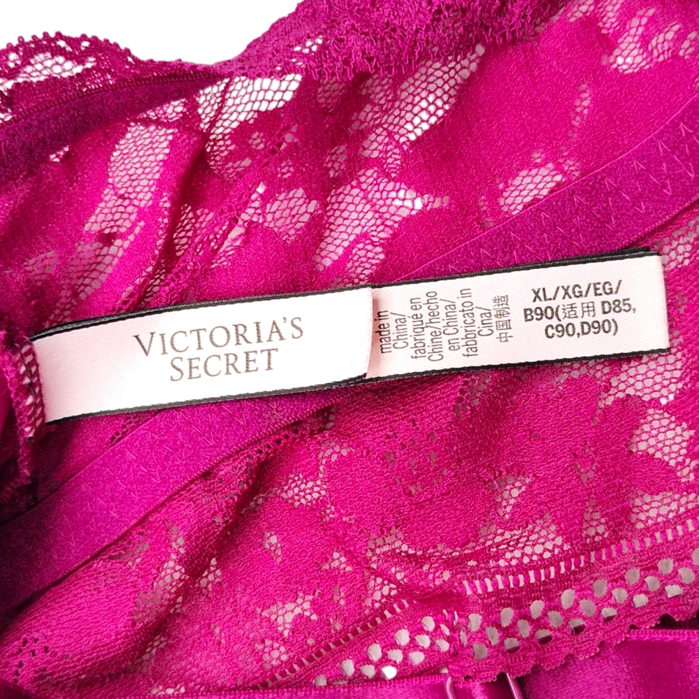 Victoria’s Secret Women's Fuchsia Posey Lace Curvy Bralette Size XL - Picture 6 of 10